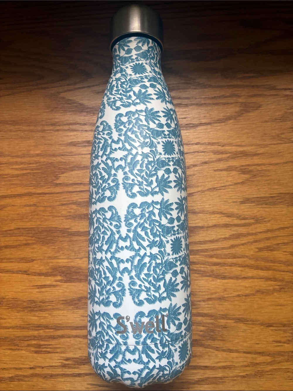 S'well Blue and White Floral-Pattern Insulated Bottle
